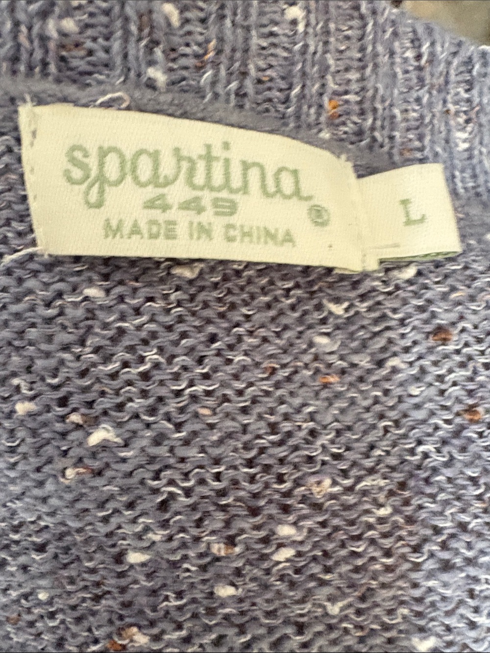 Spartina Shelby linen blend blue gray open knit pull over lightweight sweater - Picture 11 of 15